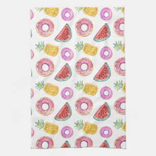 Pastel Watercolor Pool Float Pattern Towel