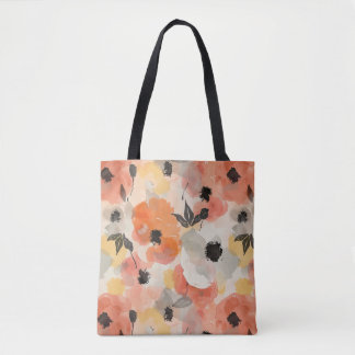 Pastel Watercolor Poppies Tote Bag
