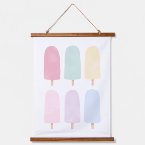 Pastel Watercolor Popsicle Girls Room Hanging Tapestry