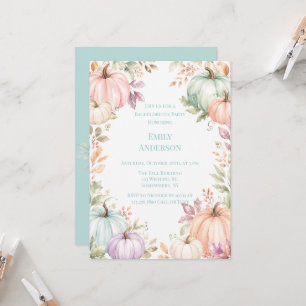Pastel Watercolor Pumpkins Bachelorette Party Invitation