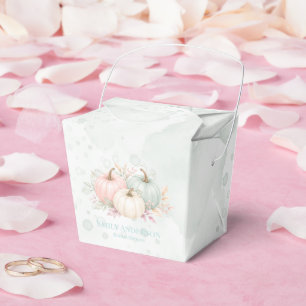 Pastel Watercolor Pumpkins Bridal Shower Favor Boxes