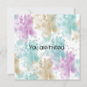 Pastel Watercolor Splatter Abstract Baby Shower Invitation