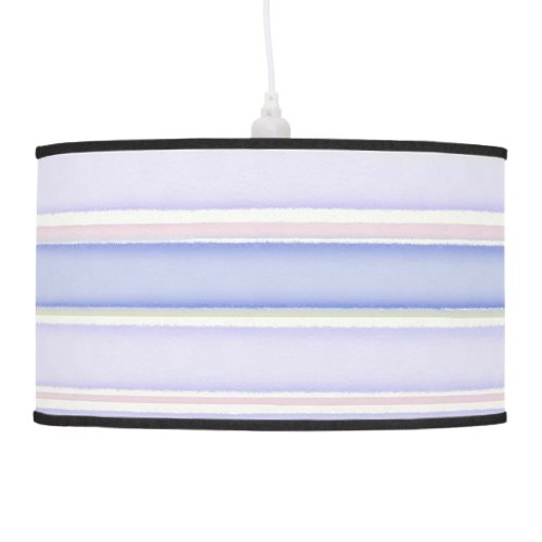 Pastel watercolor stripes blue green and pink pendant lamp