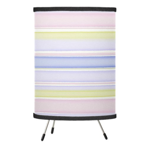 Pastel watercolor stripes blue green and pink tripod lamp