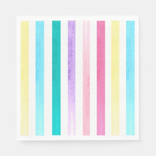 Pastel watercolor stripes napkins
