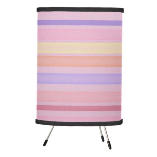 Pastel watercolor stripes purple orange pink tripod lamp