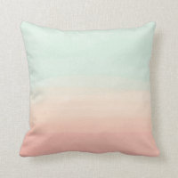 Pastel Watercolor Stripes Sea Glass and Peach