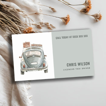 Pastel Watercolor Taxi Hiring Cab Driver Service Business Card by DearBrand at Zazzle