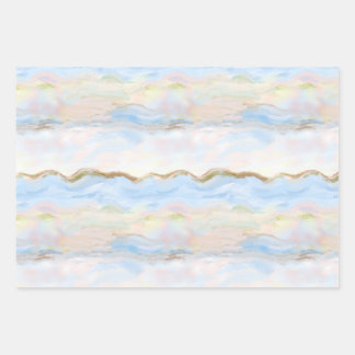 Pastel Watercolor Waves Abstract Dreamy Storybook Wrapping Paper Sheets