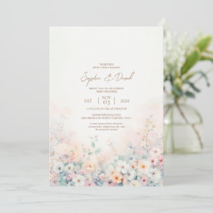 Pastel Watercolor Wedding Invitation