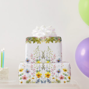 Pastel Watercolor Wildflower Floral Wrapping Paper