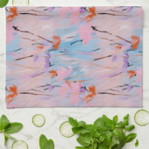 Pastel Watercolor Wildflower Kitchen Towel