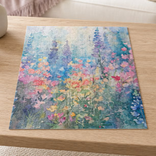 Pastel Watercolor Wildflower Meadow Jigsaw Puzzle