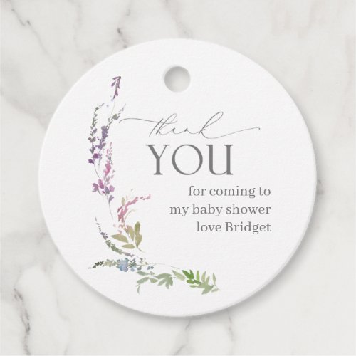 Pastel Watercolor Wildflower Thank You Favor Tags