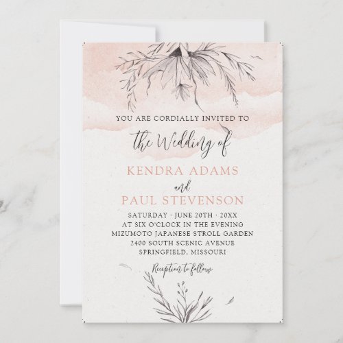 Pastel Watercolor Wildflower Wedding Invitation