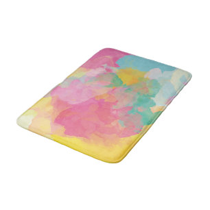 Pastel Watercolors Bath Mat