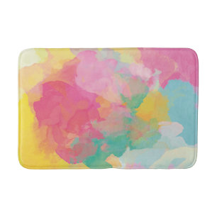 Pastel Watercolors Bathroom Mat
