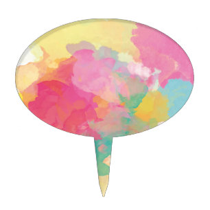 Pastel Watercolors Cake Topper