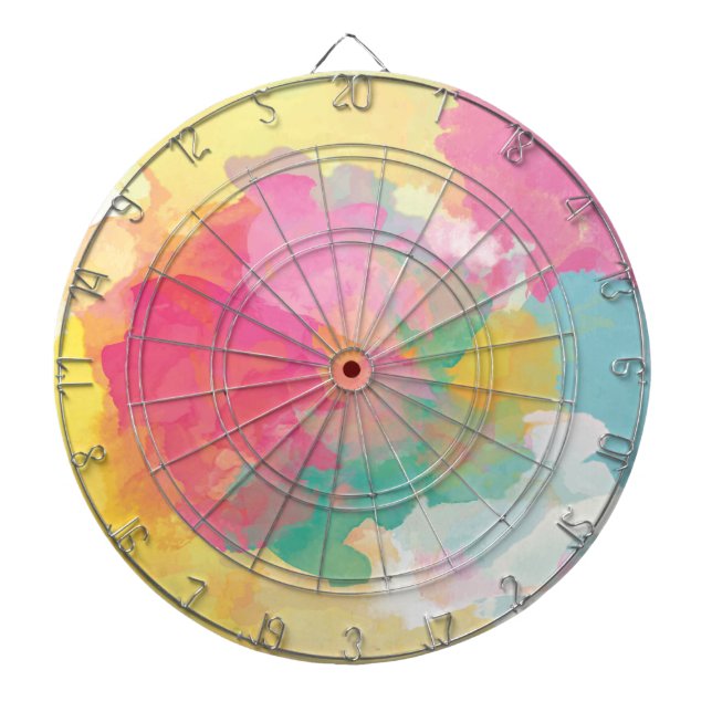 Pastel Watercolors Dart Board (Front)