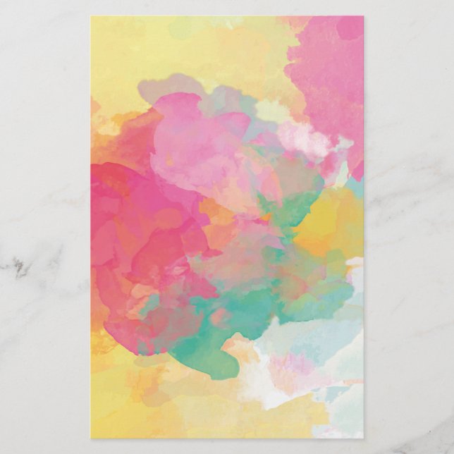Pastel Watercolors Stationery (Front)