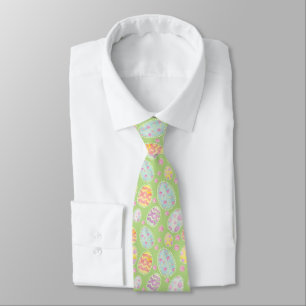 Pastel Watercolour Painted Easter Egg Pattern Neck Tie
