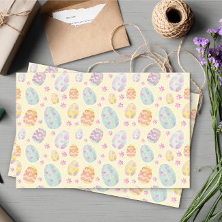 Pastel Watercolour Painted Easter Egg Pattern