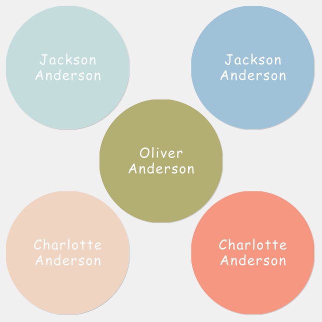 Pastel Waterproof Kids Clothes  Labels (Group)