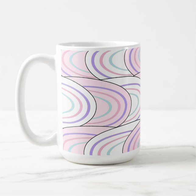 Pastel Wave Abstract Pattern Coffee Mug (Left)