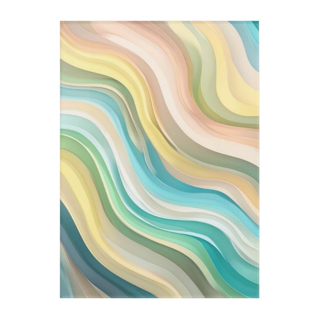 Pastel Wave Acrylic Wall Art (Front)