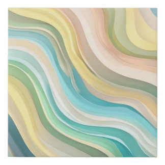 Pastel Wave Faux Canvas Print