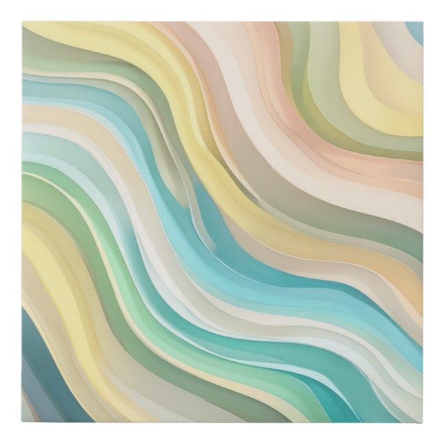 Pastel Wave Faux Canvas Print (Front)