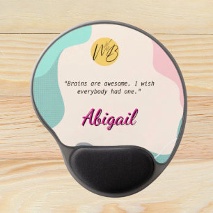  Pastel Wave Personalized Name Office Logo School Gel Mouse Pad