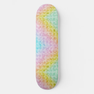 Pastel Wave Rainbow Colors Skate Deck