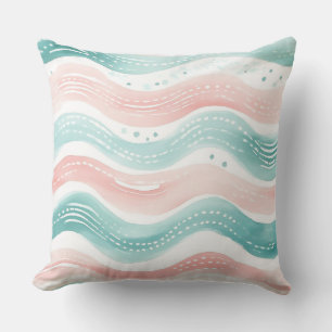 Pastel Wave Throw Pillow