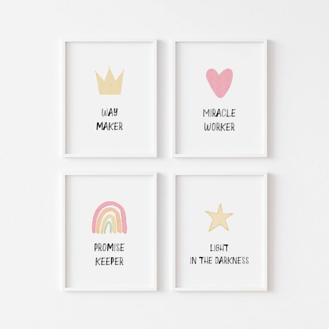 Pastel Way maker poster set of 4  (Creator Uploaded)