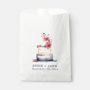 Pastel wedding cake favor bags