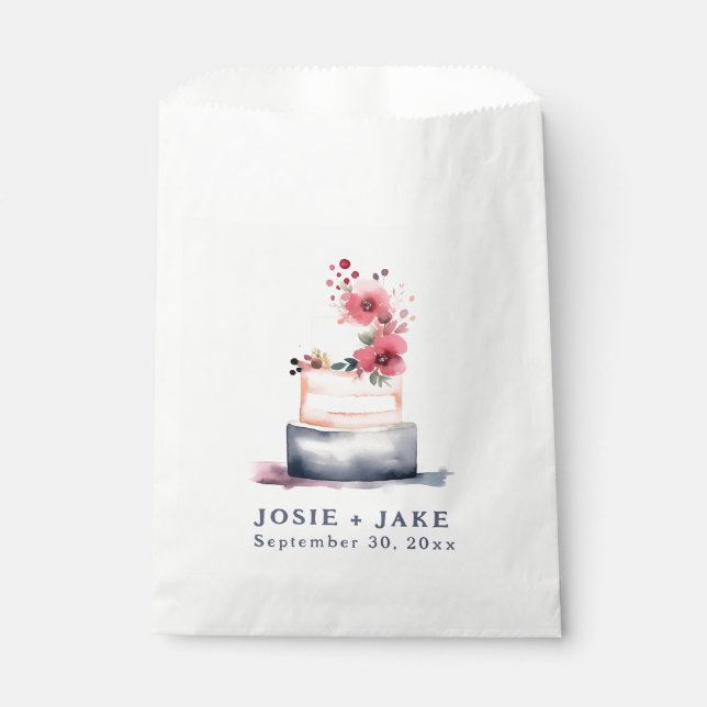 Pastel wedding cake favor bags (Front)