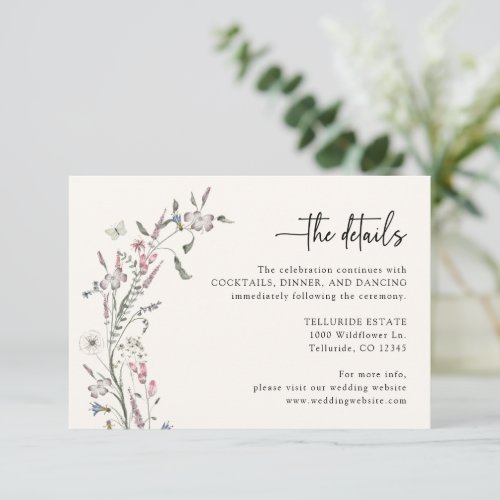 Pastel Wedding Details Enclosure Card