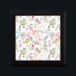 Pastel Wedding ornaments pattern 02 Gift Box<br><div class="desc">Pastel Wedding ornaments pattern, for happily ever after. This image is a whimsical and romantic floral pattern. It features a variety of flowers in shades of pink, blue, and white, including roses, tulips, and lilies. The flowers are scattered across a white background, and there are also hearts, birds, and leaves...</div>