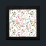 Pastel Wedding ornaments pattern 02 Gift Box<br><div class="desc">Pastel Wedding ornaments pattern, for happily ever after. This image is a whimsical and romantic floral pattern. It features a variety of flowers in shades of pink, blue, and white, including roses, tulips, and lilies. The flowers are scattered across a white background, and there are also hearts, birds, and leaves...</div>