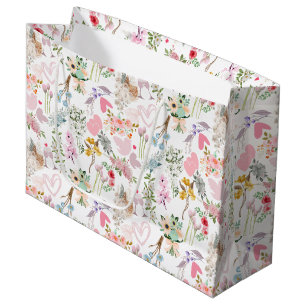 Pastel Wedding ornaments pattern 02 Large Gift Bag