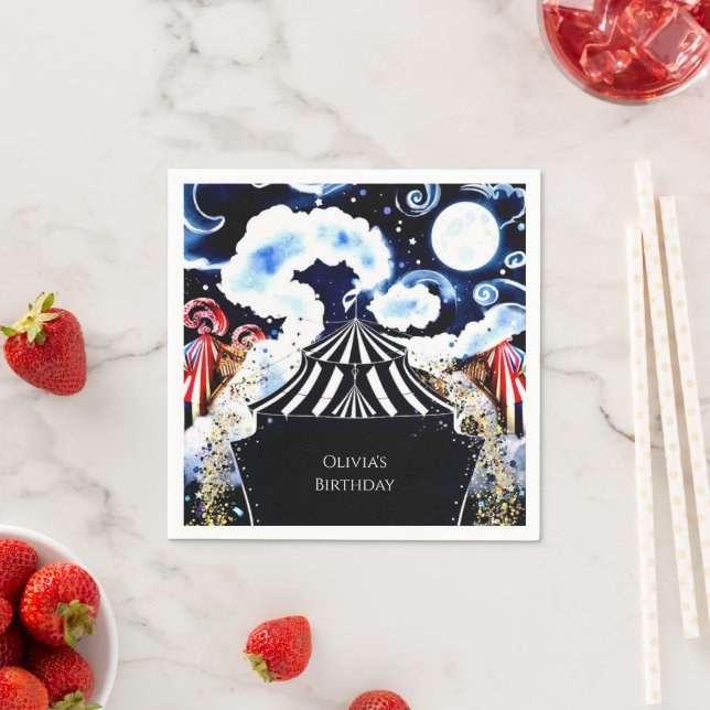 Pastel Whimsical Circus Birthday Napkins (Insitu)