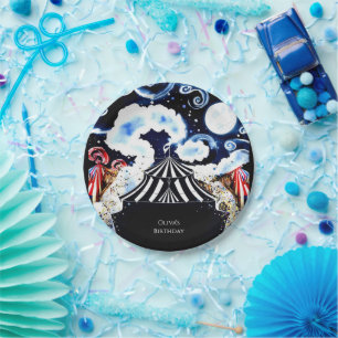 Pastel Whimsical Circus Birthday Paper Plates