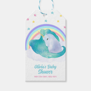 Pastel Whimsical Star Unicorn Rainbow Baby Shower  Gift Tags