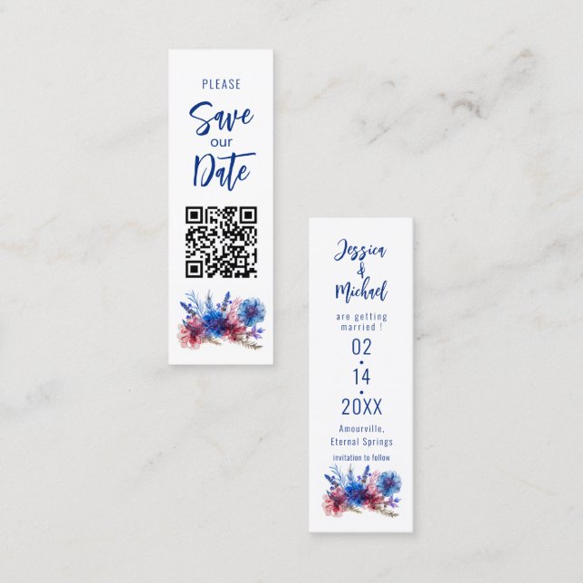 💍Pastel Whispers Meadow Bookmark Save The Date Calling Card (Front/Back)