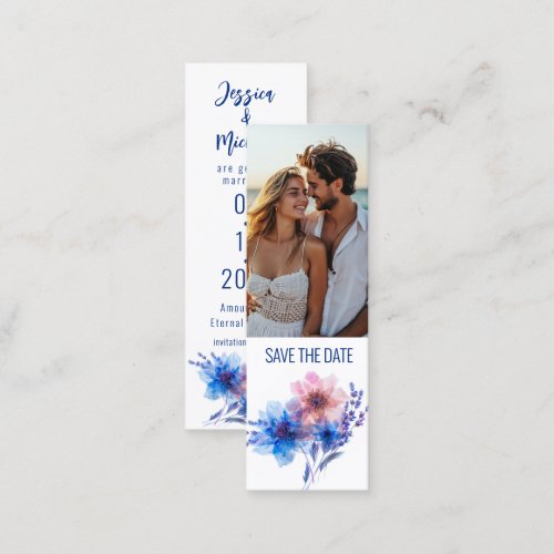 Pastel Whispers Meadow Bookmark Save The Date Card