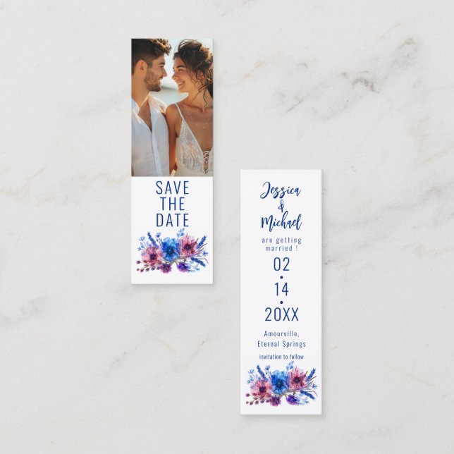Pastel Whispers Meadow Bookmark Save The Date Card (Front/Back)