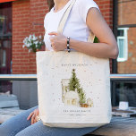 Pastel White Snow Tree Houses Seasons Greetings Tote Bag<br><div class="desc">If you need any further customisation please feel free to message me on yellowfebstudio@gmail.com.</div>