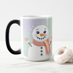 Pastel White Snowman Morphing Mug