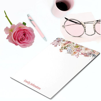 Pastel Wild Flowers Personalized Notepad by DizzyDebbie at Zazzle